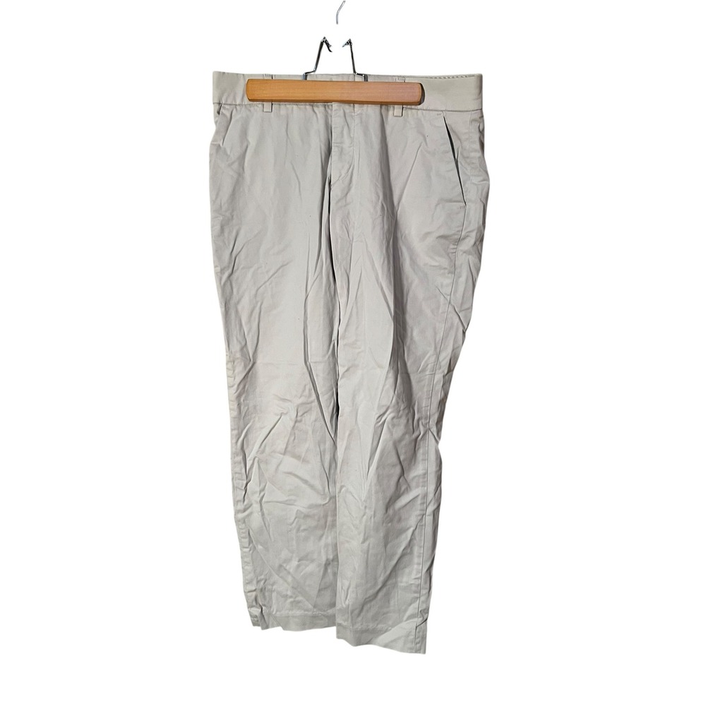 Uniqlo Women's Size 4 Chino Khaki Pant Beige Cream Mid-Rise Straight Leg Stretch